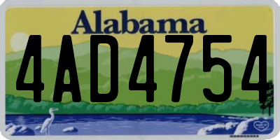 AL license plate 4AD4754