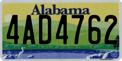 AL license plate 4AD4762