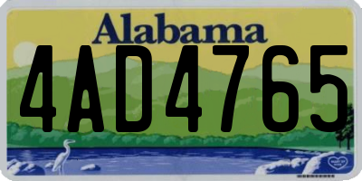 AL license plate 4AD4765