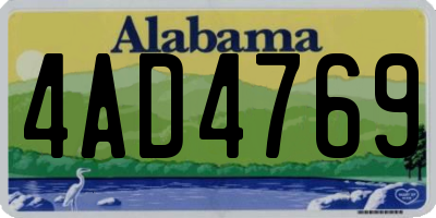 AL license plate 4AD4769