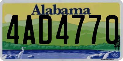 AL license plate 4AD4770