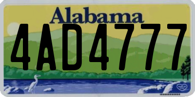 AL license plate 4AD4777