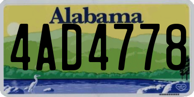 AL license plate 4AD4778