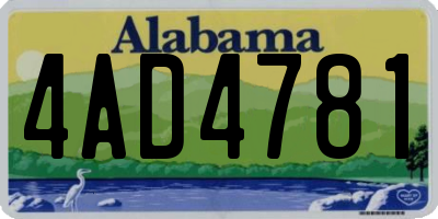 AL license plate 4AD4781