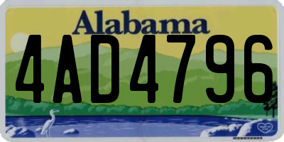 AL license plate 4AD4796