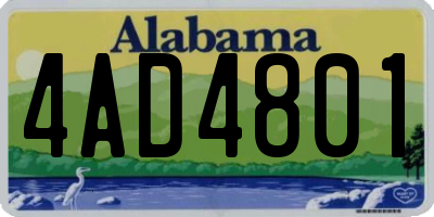 AL license plate 4AD4801