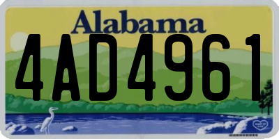 AL license plate 4AD4961