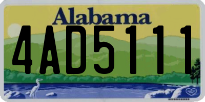 AL license plate 4AD5111