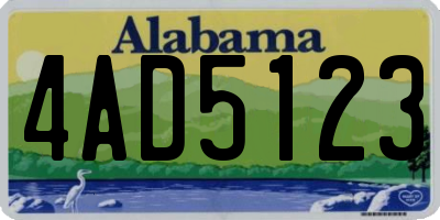 AL license plate 4AD5123