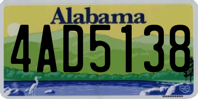 AL license plate 4AD5138