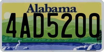 AL license plate 4AD5200