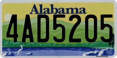 AL license plate 4AD5205