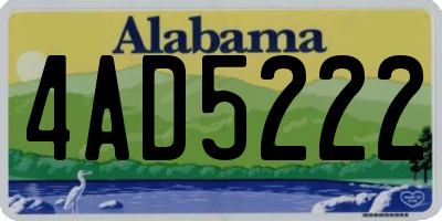 AL license plate 4AD5222