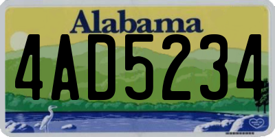 AL license plate 4AD5234