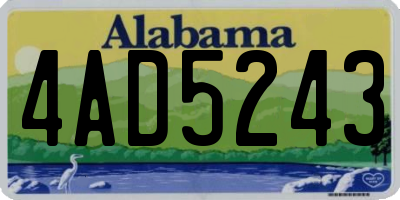AL license plate 4AD5243
