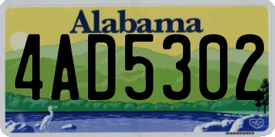 AL license plate 4AD5302