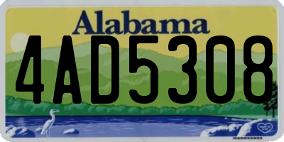 AL license plate 4AD5308