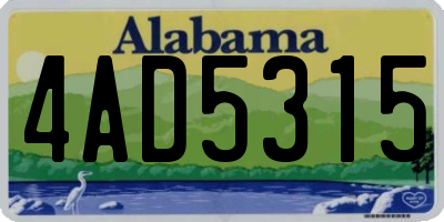 AL license plate 4AD5315