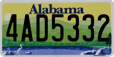AL license plate 4AD5332