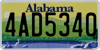 AL license plate 4AD5340