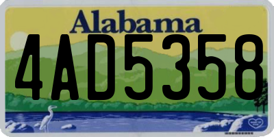 AL license plate 4AD5358