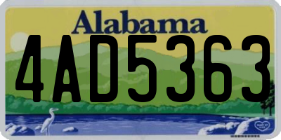 AL license plate 4AD5363