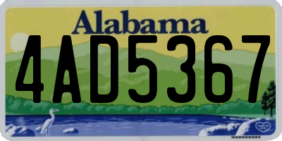 AL license plate 4AD5367
