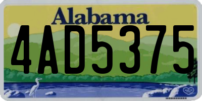 AL license plate 4AD5375
