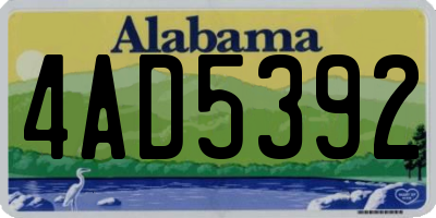 AL license plate 4AD5392