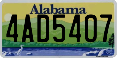AL license plate 4AD5407