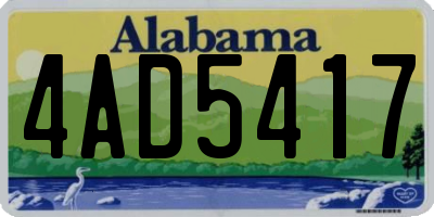 AL license plate 4AD5417
