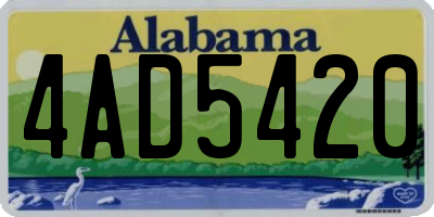 AL license plate 4AD5420