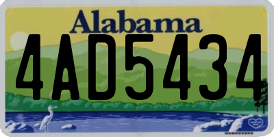 AL license plate 4AD5434