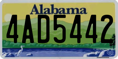AL license plate 4AD5442