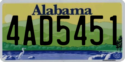 AL license plate 4AD5451