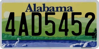 AL license plate 4AD5452