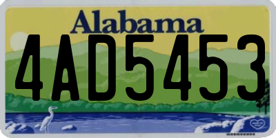 AL license plate 4AD5453