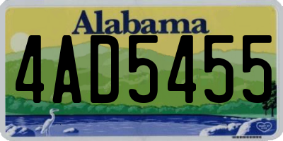 AL license plate 4AD5455