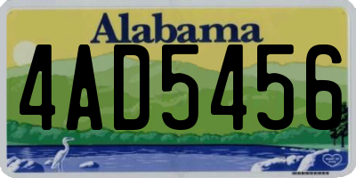 AL license plate 4AD5456