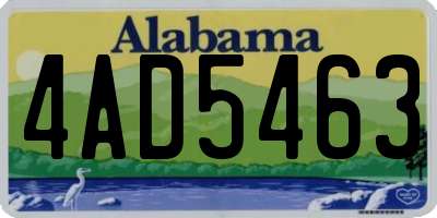 AL license plate 4AD5463