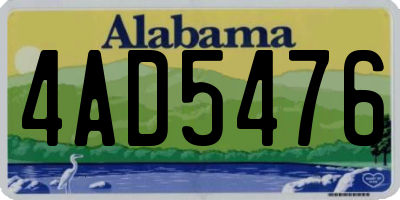 AL license plate 4AD5476