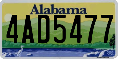 AL license plate 4AD5477