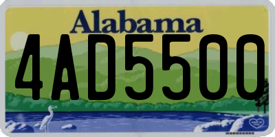 AL license plate 4AD5500