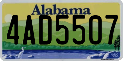 AL license plate 4AD5507