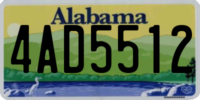 AL license plate 4AD5512