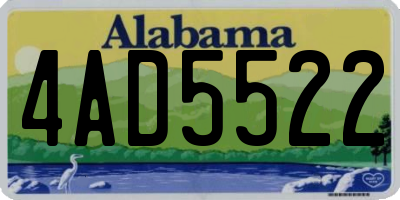 AL license plate 4AD5522