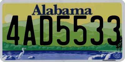 AL license plate 4AD5533