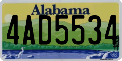 AL license plate 4AD5534