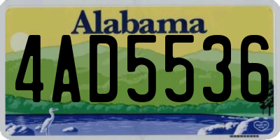 AL license plate 4AD5536
