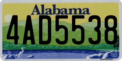 AL license plate 4AD5538